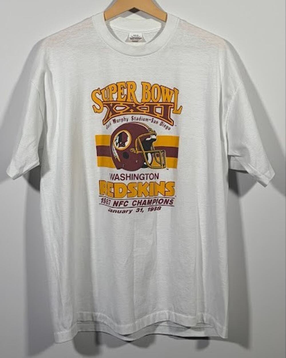 Vintage 1988 Washington Redskins Super Bowl XXII T Shirt XL Belton NFC Champions